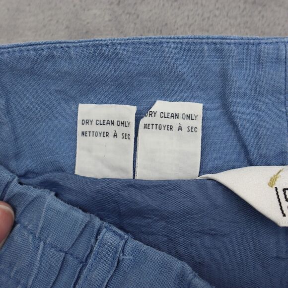 ISHU Shorts Womens 10 Blue Bermuda High Rise Elastic Waist Button Zip Pleated - Picture 6 of 15